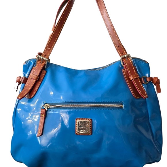 Dooney & Bourke Handbags - #57 Dooney And Bourk Blue Patent Shoulder Bag